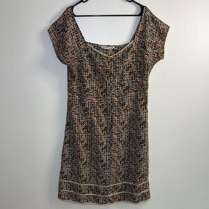 Chic Multicolor Geometric Mini Dress